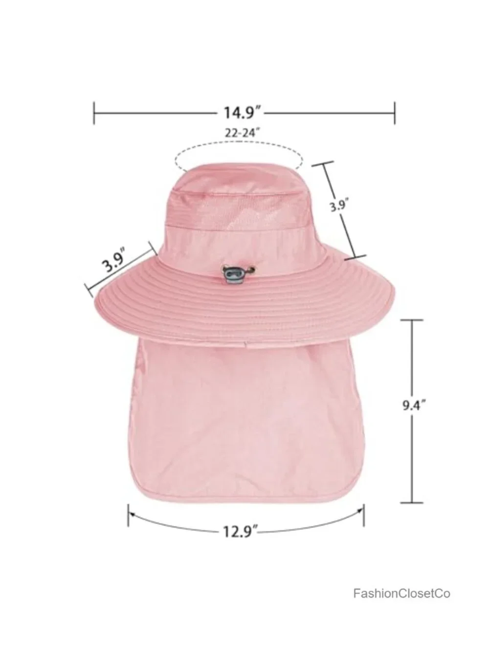 UPF 50+ Breathable Wide Brim Bucket Hat with Neck Flap for Outdoor